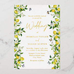 Summer Botanical Lemon Wedding Gold