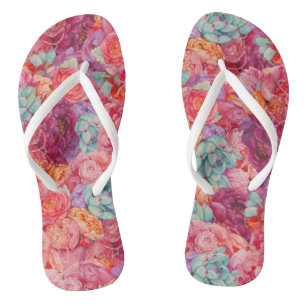 Summer bouquet flip flops
