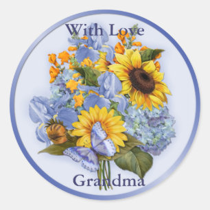 Summer Bouquet - Grandma Classic Round Sticker
