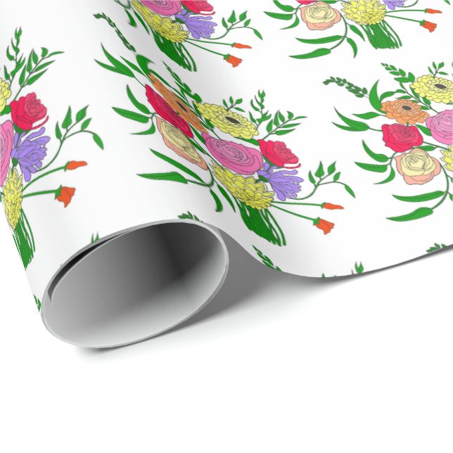 Summer Bouquet Wrapping Paper (Roll Corner)
