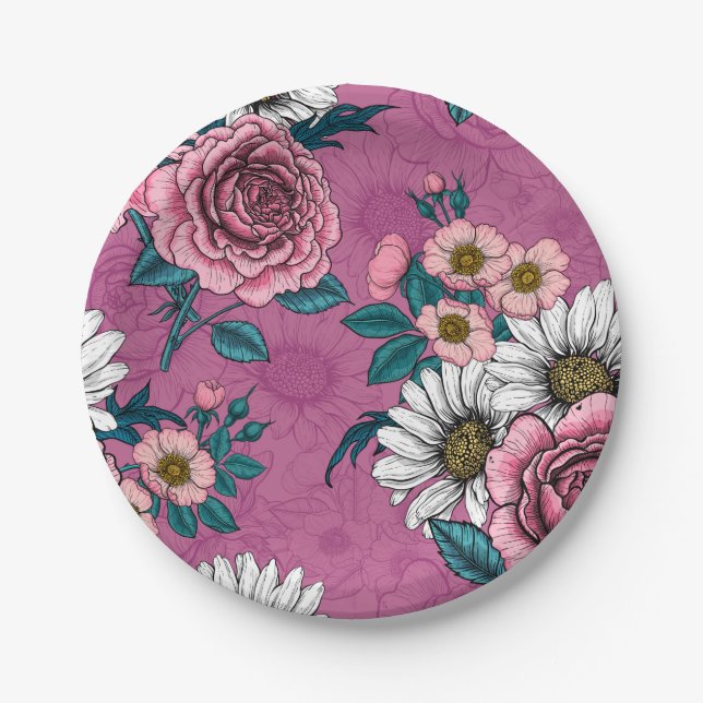 Summer bouquets 2 paper plate (Front)