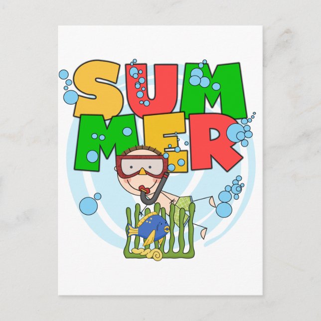SUMMER - Boy Underwater T-shirts and Gifts Postcard (Front)