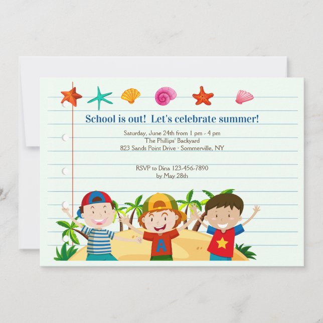 Summer Boys Invitation (Front)