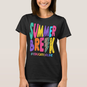 Summer Break Educator Life Sub Leopard Teaching T-Shirt