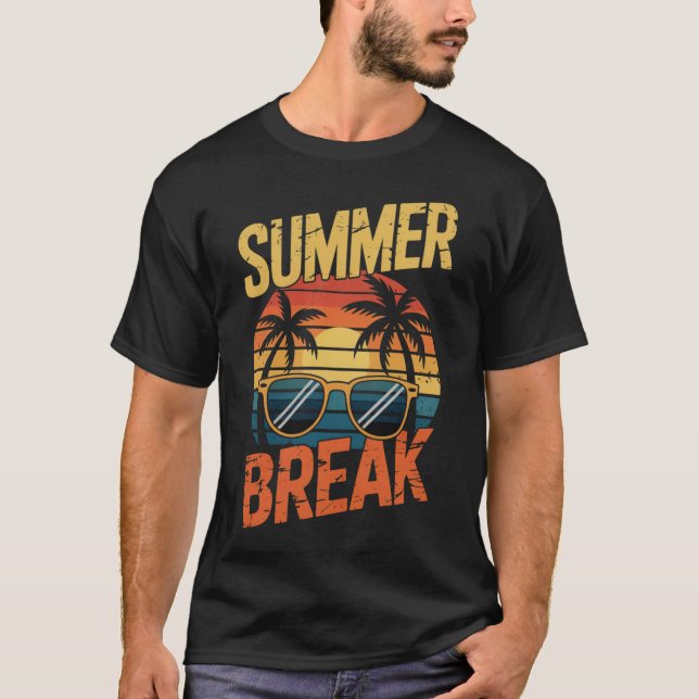 Summer Break Graphic Design T-Shirt (Front)