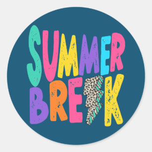 Summer Break Summer Vacation Holiday Beach  Classic Round Sticker