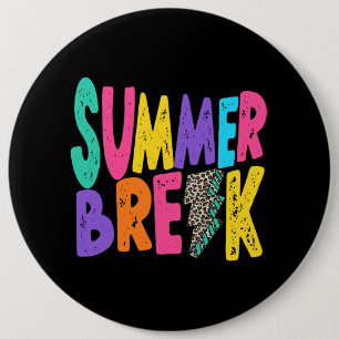 Summer Break Teachers Life Leopard Bolt Vacation W 6 Cm Round Badge