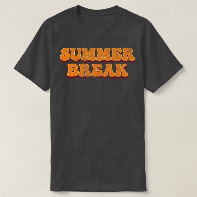 Summer Break Vintage Retro Text T-Shirt (Design Front)