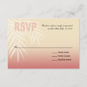 Summer Breeze Beach RSVP   pink Card
