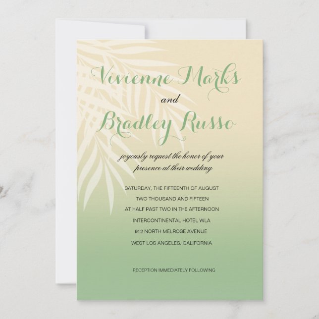 Summer Breeze Beach Wedding | jade Invitation (Front)