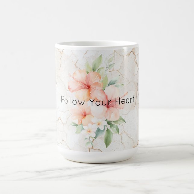 Summer Breeze Blush Peach Hibiscus   Coffee Mug (Center)