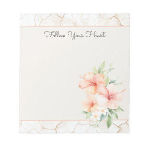 Summer Breeze Blush Peach Hibiscus Notepad