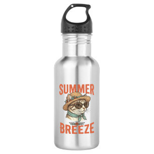 Summer Breeze Cat Vintage Engraving Shirt Design_1 532 Ml Water Bottle