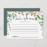 Summer Breeze Floral Wedding Advice Card<br><div class="desc">This summer breeze floral wedding advice card is perfect for a rustic wedding. The design features pink, blush, purple hand-painted watercolor rose flowers with green foliage. These cards are perfect for a wedding, bridal shower, baby shower, graduation party & more. Personalise the cards with the names of the bride and...</div>