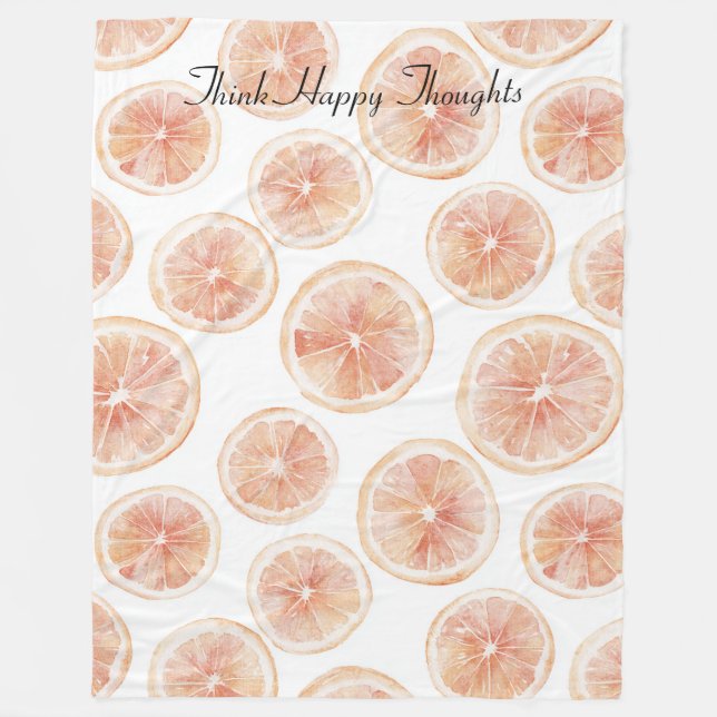 Summer Breeze Grapefruit   Fleece Blanket (Front)