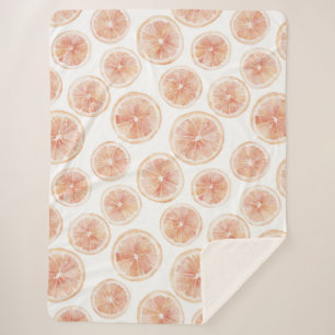 Summer Breeze Grapefruit Peach Sherpa Blanket