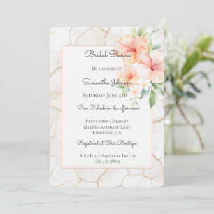 Summer Breeze Hibiscus Floral Bridal Shower Invitation