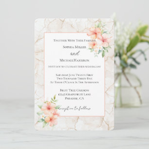 Summer Breeze Hibiscus Flowers Wedding Invitation