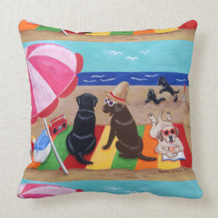 Summer Breeze Labradors Painting Cushion