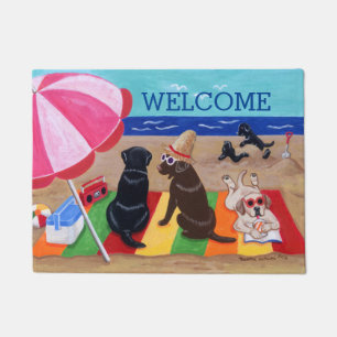 Summer Breeze Labradors Painting Doormat