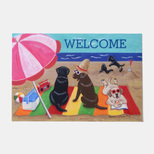 Summer Breeze Labradors Painting Doormat