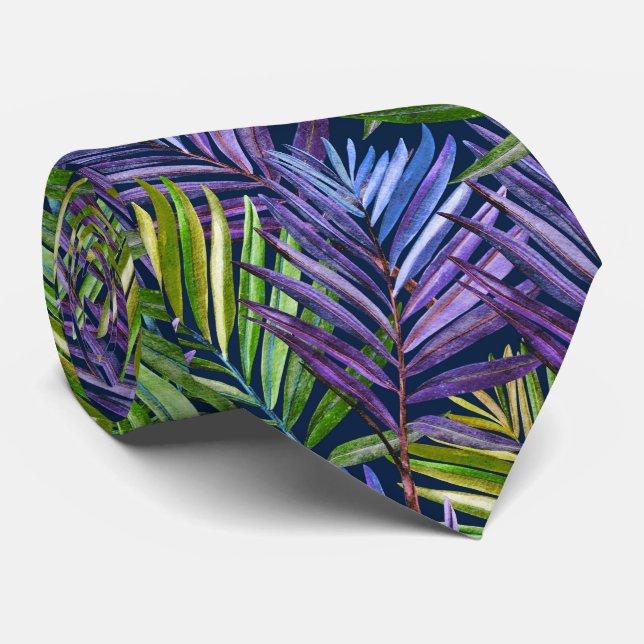Summer Breeze Tropical Beach Palms Tie (Rolled)