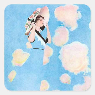 Summer Breezes by C Coles Phillips Square Sticker