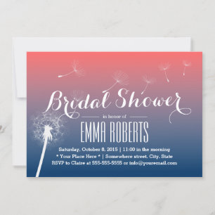 Summer Bridal Shower Dandelion Blowing Invitation