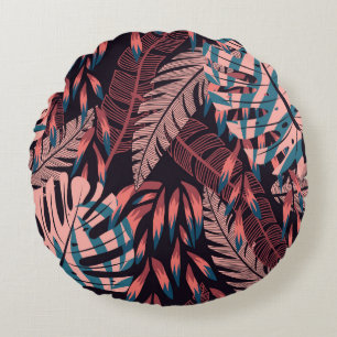 Summer bright seamless background with colorful tr round cushion