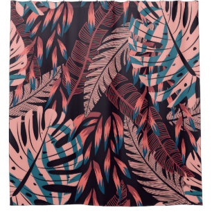Summer bright seamless background with colorful tr shower curtain