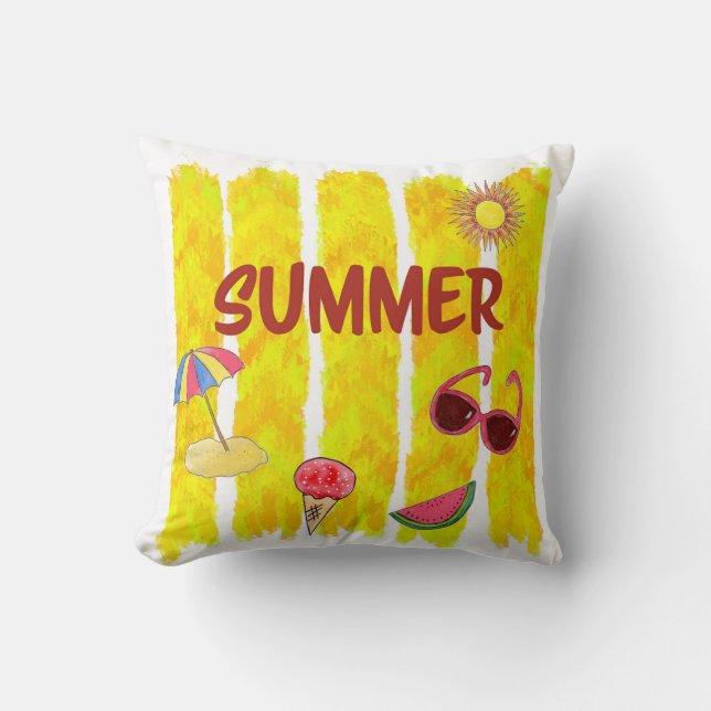 Summer, Brushstroke Design Cushion (Front)