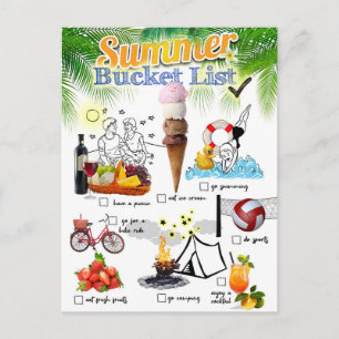 Summer Bucket List Postcard