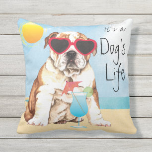 Summer Bulldog Cushion