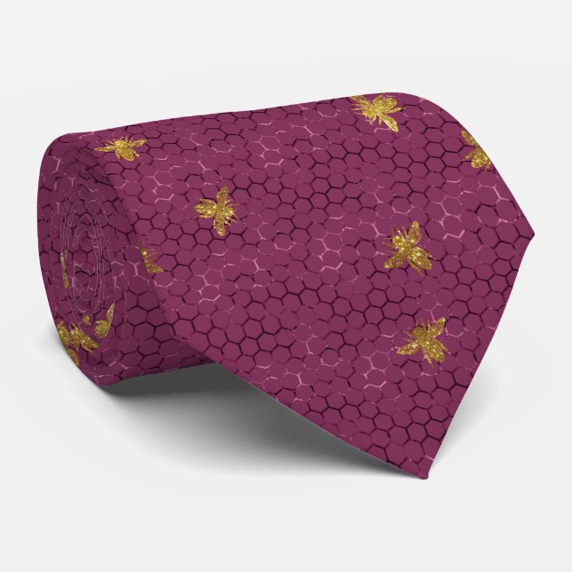 Summer Bumble Bee Neck Tie (Rolled)