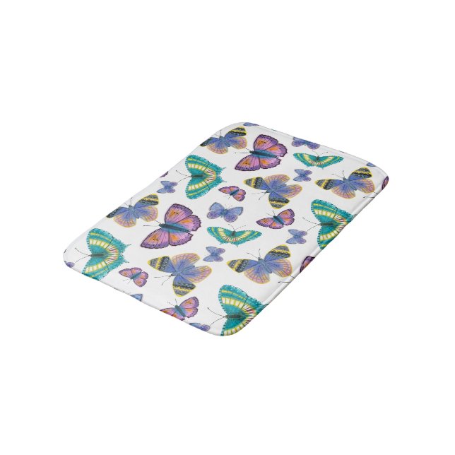 Summer Butterflies Bath Mat (Angled)