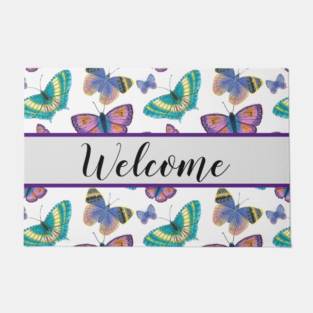 Summer Butterflies Doormat (Front)