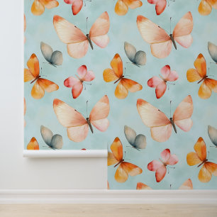 Summer butterflies on blue skies wallpaper