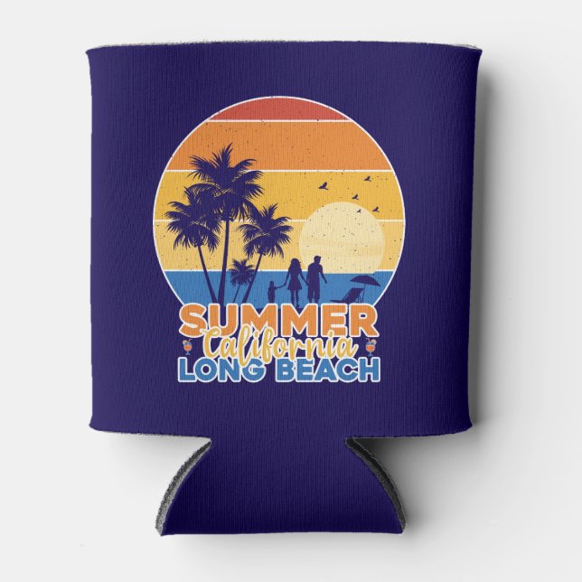 Summer California Long Beach-66594 Can Cooler (Front)