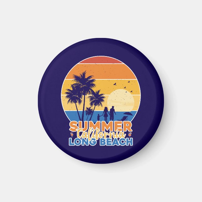 Summer California Long Beach-66594 Magnet (Front)