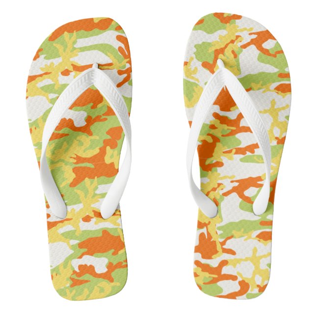 Summer Camo Pattern Flip Flops (Footbed)