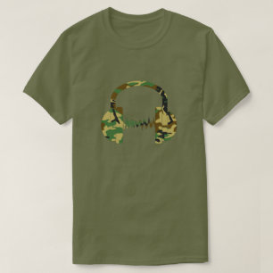 Summer Camo Pattern Headphones T-Shirt