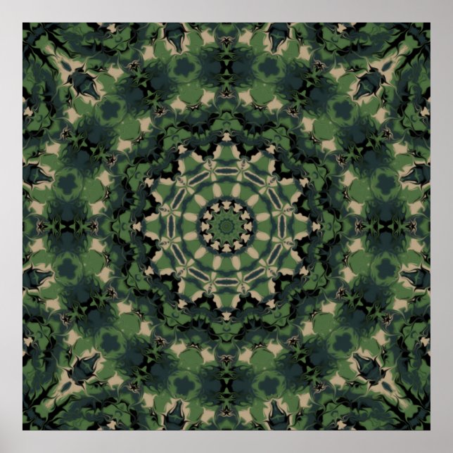 Summer Camouflage Kaleidoscope Poster (Front)