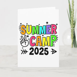 Summer Camp 2025 Camping Campfire Summer Vacation Card