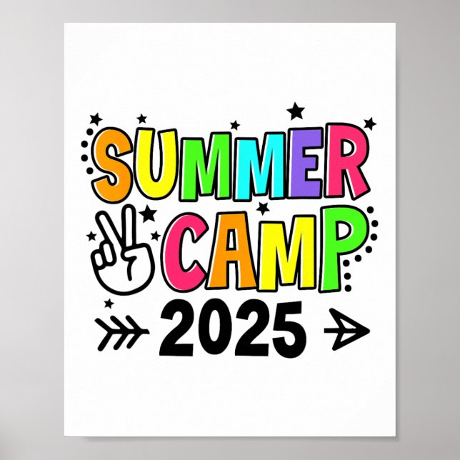 Summer Camp 2025 Camping Campfire Summer Vacation  Poster (Front)