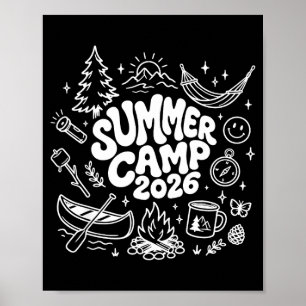 Summer camp 2026 built-in besties camping campfire poster