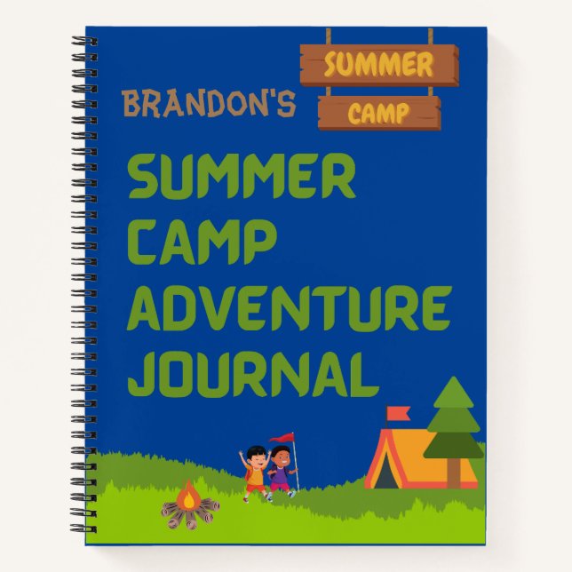 Summer Camp Adventure Journal Personalise w/ Name (Front)