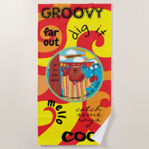 Summer Camp Beach Towel Groovy Bear