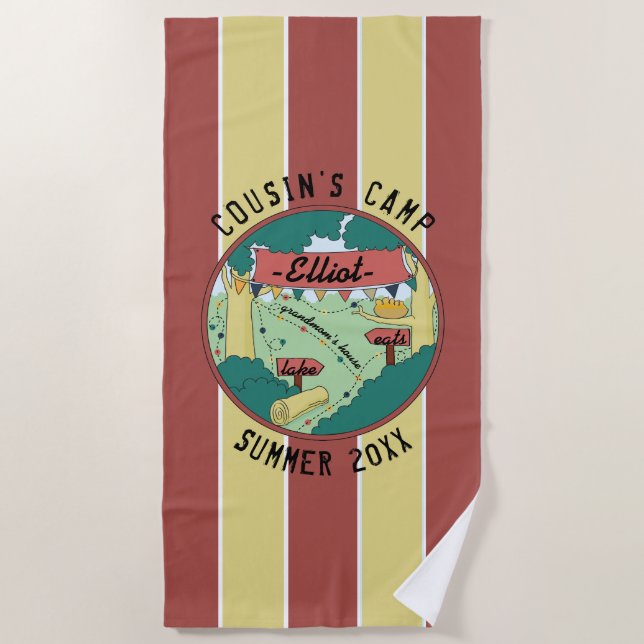 Summer Camp Beach Towel Personalise (Front)