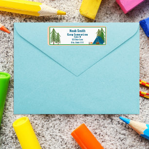 Summer Camp Bear Camping Return Address Label