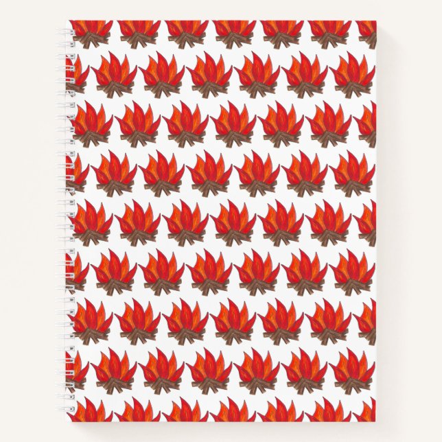 Summer Camp Campfire Toasted Marshmallow Fire Notebook (Front)